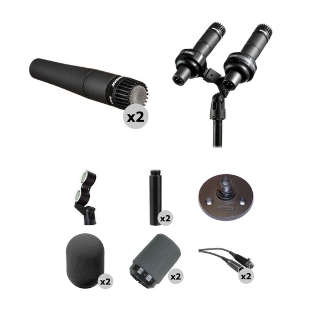 Kit de montaje en podio y micrófonos duales Shure SM57