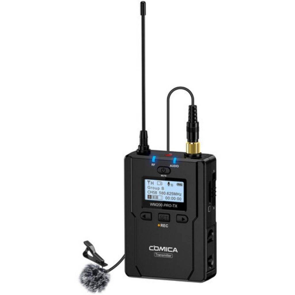 Microfono Omni inalámbrico Lavalier  Comica Audio CVM-WM200A para montaje en cámara para 2 personas (520.0 a 578.5 MHz)