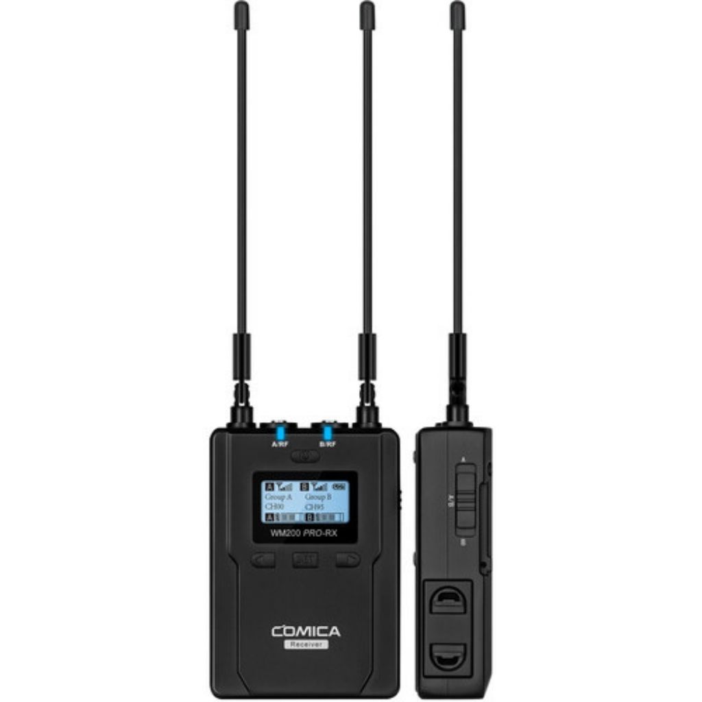 Microfono Omni inalámbrico Lavalier  Comica Audio CVM-WM200A para montaje en cámara para 2 personas (520.0 a 578.5 MHz)