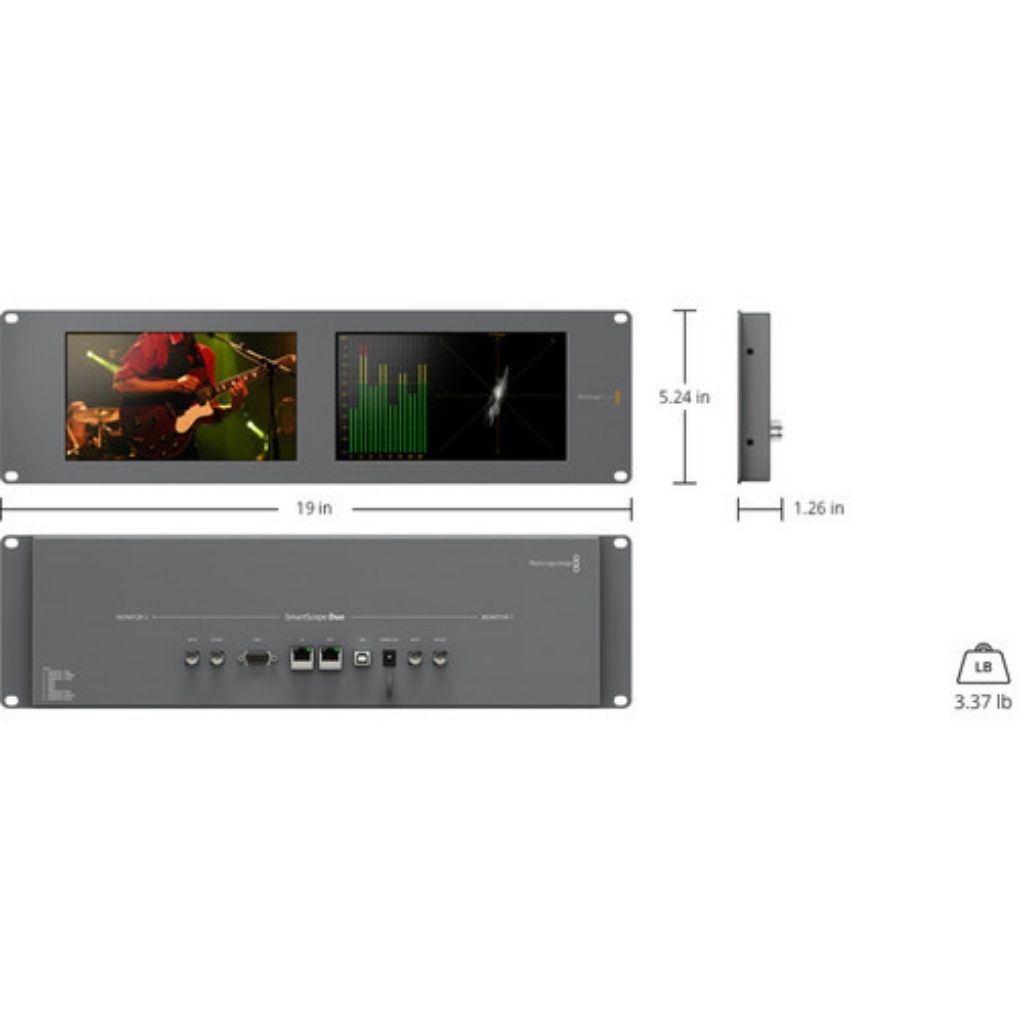 Monitor SmartScope Duo 4K Rack-Mounted Dual 6G-SDI Monitors Blackmagic Design