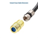 Uniones Paquete de 10 acopladores coaxiales RG6 Tipo F chapados en Oro