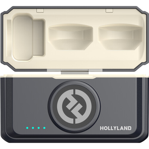 Hollyland LARK M2 DUO Sistema de micrófono combinado inalámbrico para 2 personas (2,4 GHz, carbón brillante)