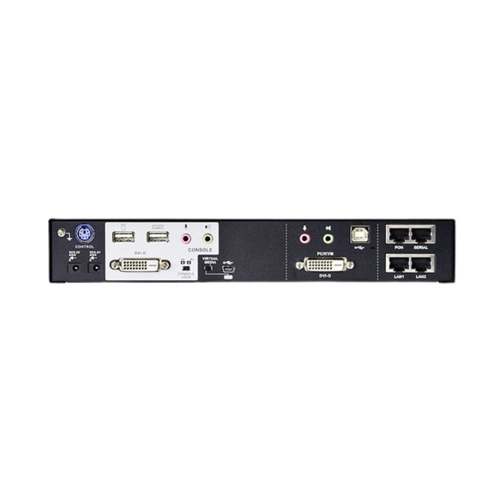 KVM por IP DVI de un puerto (1920 x 1200) con acceso compartido desde consolas local/remota