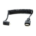 Cable Micro-HDMI a HDMI en espiral de ángulo recto Atomos (11,8 a 17,7")