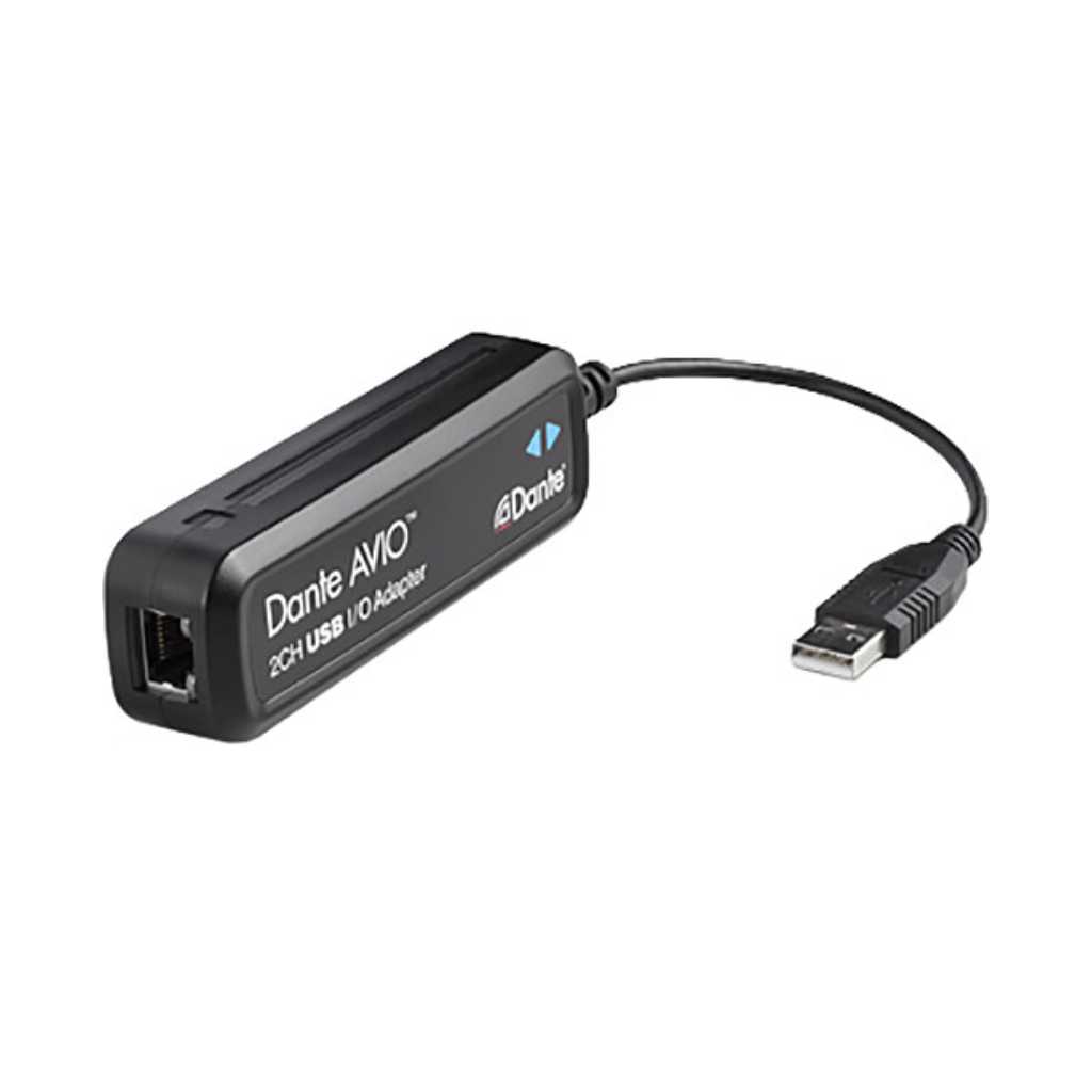 Adaptador de E / S Audinate Dante AVIO 2x2 USB tipo A para red de audio Dante
