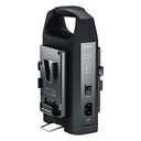 Cargador de doble bahía Anton/Bauer VM2 con salida XLR de 4 pines (montaje en V)