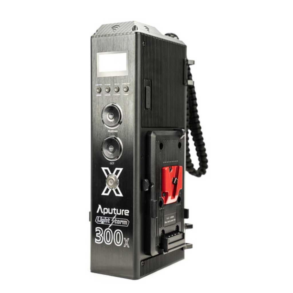 Luz portátil con Kit de luz LED Aputure Light Storm LS300X con placa de batería de montaje en V