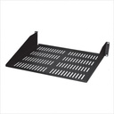 Bandeja ventilada 19" x 12"/1U /Color negro/ soporta 10Kg (20Lbs)