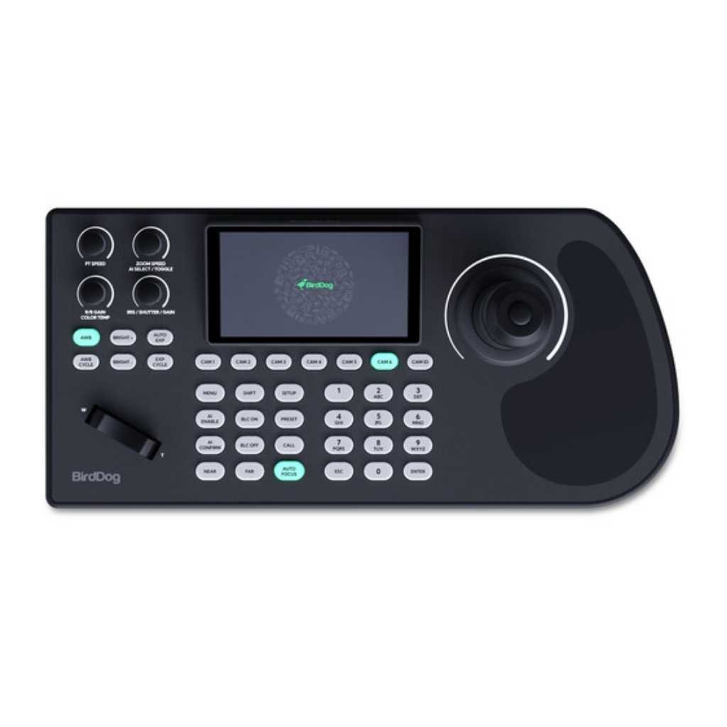3 cámaras PTZ BirdDog X1 Ultra y controlador PTZ KBD (negro)
