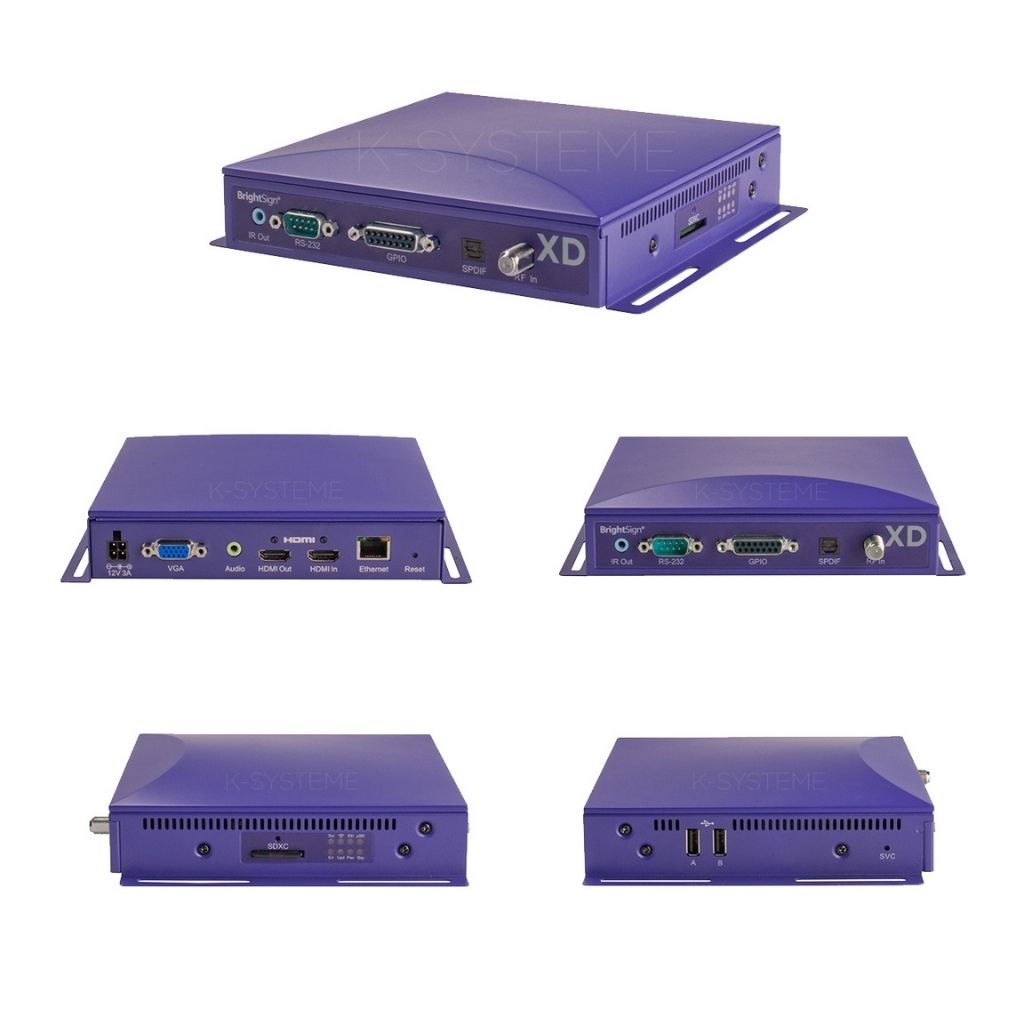 Reproductor Multimedia de Red Interactivo  Brightsign XD1230  de 2 Puertos 10/100 Enet Perp