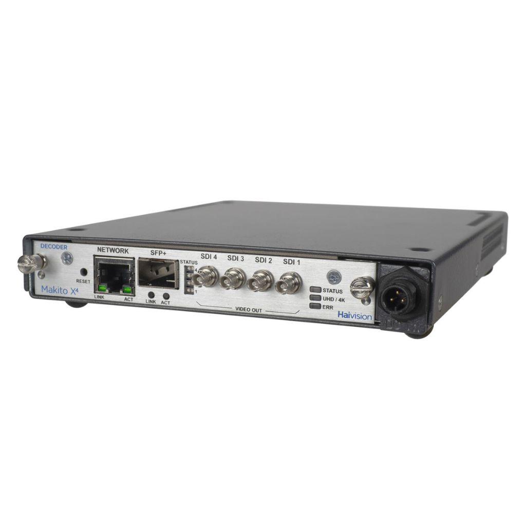 Decoder HAIVISION Makito X4 SDI  - HEVC/H.265 & AVC/H.264 IP Video Decoder – Quad channel 3G/HD/SD-SDI