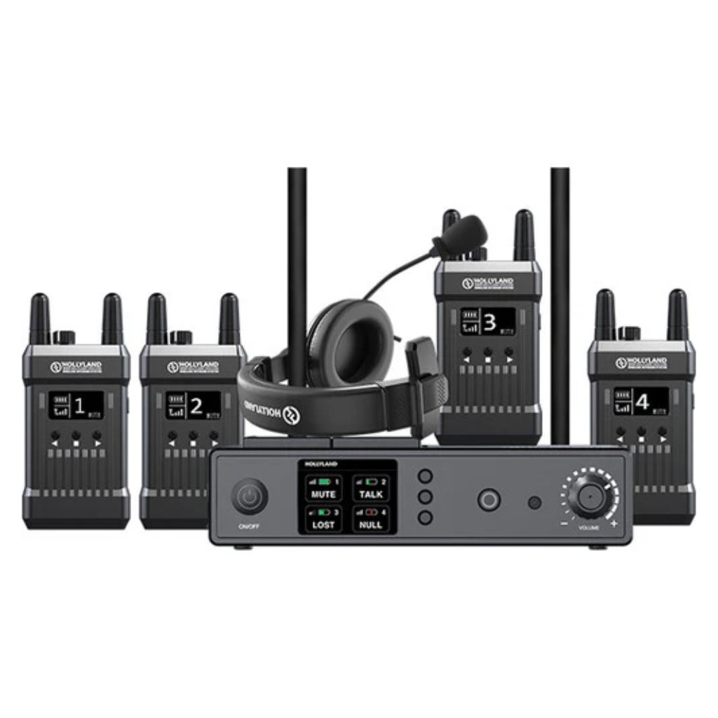 Intercom Full-Duplex System with Four Beltpack Transceivers Hollyland