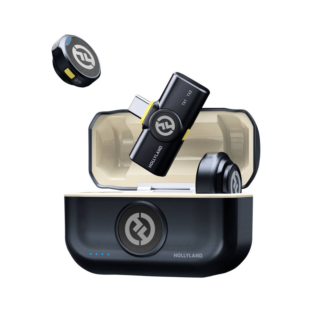 Hollyland LARK M2 DUO Sistema de micrófono inalámbrico para 2 personas con conector USB-C (2,4 GHz, carbón brillante)