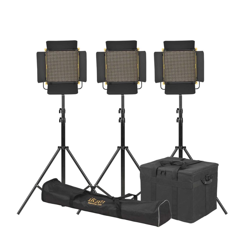 Luces Onyx 1x1 Bi-Color LED 3-Point Light Kit Ikan