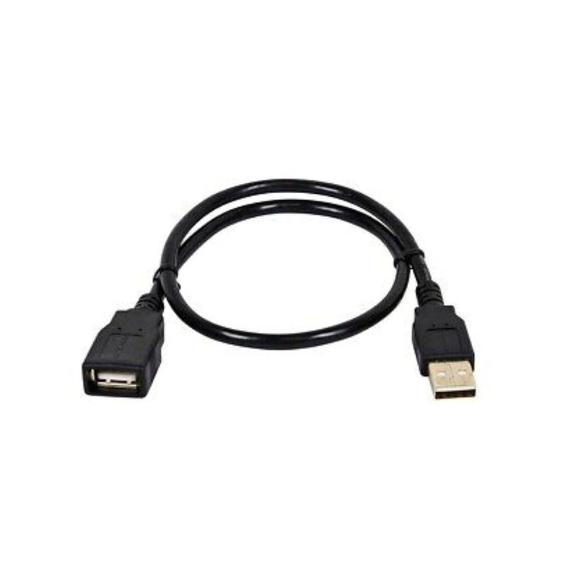 Cable extensión Monoprice USB Type-A to USB Type-A Female 2.0  - 28/24AWG, Gold Plated, Black, 1.5ft