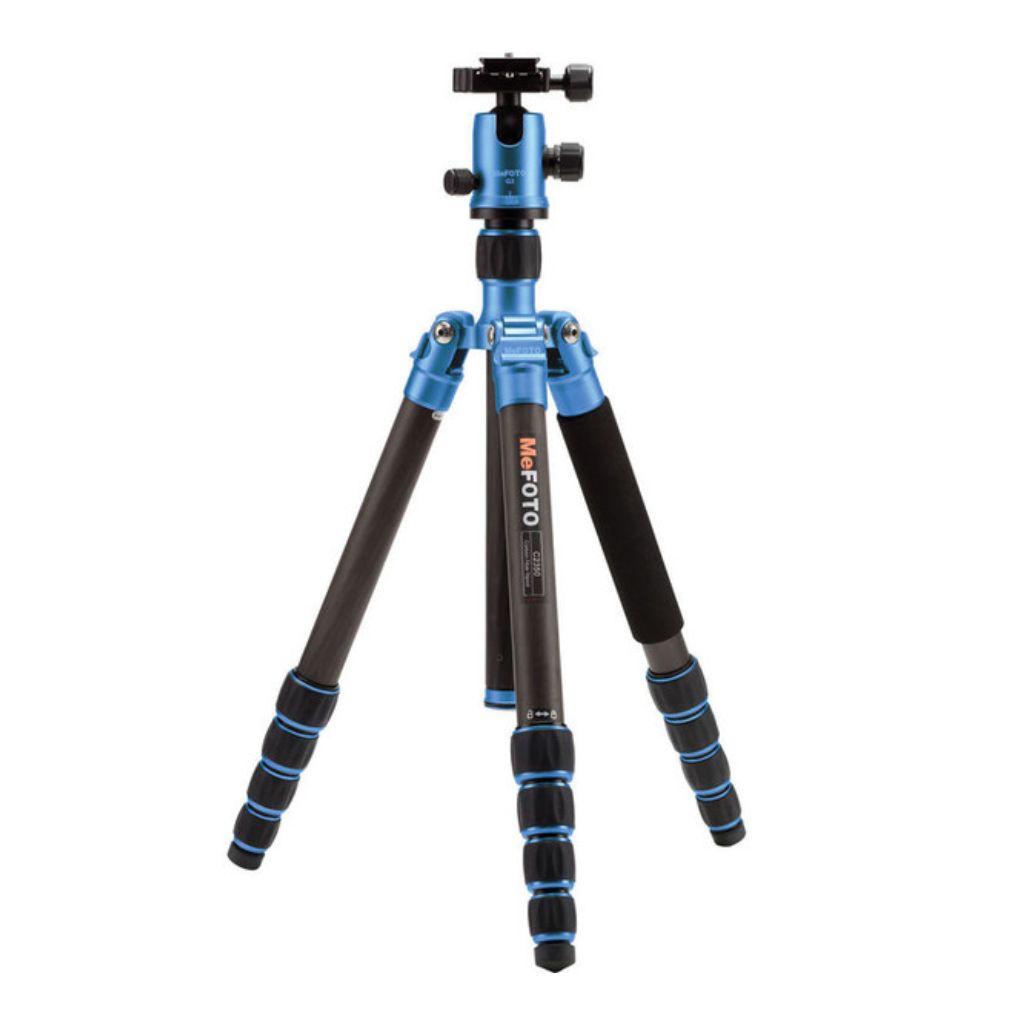 Kit de trípode de viaje de fibra de carbono (azul)MeFOTO GlobeTrotter