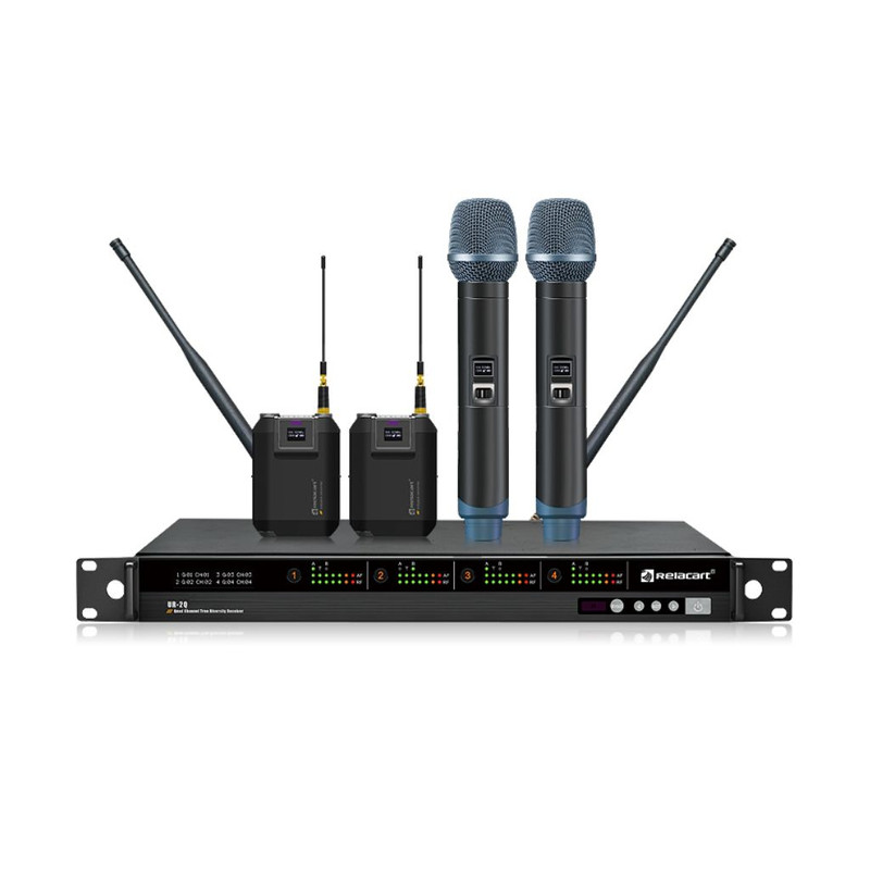 Sistema de micrófono inalámbrico UR-2Q cuatro canales y 130 MHz de banda ancha