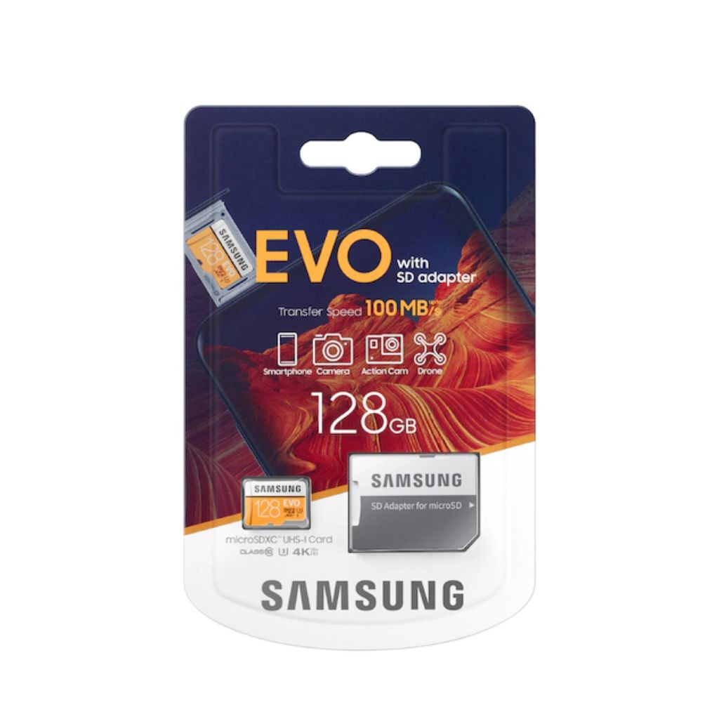 Memoria micro SDXC Samsung EVO UHS-I de 128 GB con adaptador SD