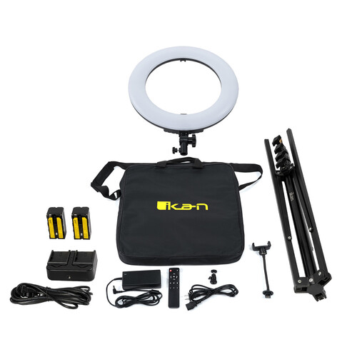 [RLB48-M2-KIT] Anillo de luz ikan Oryon de 18" (versión 2) con soporte para teléfono, control remoto y soporte de luz (copia)