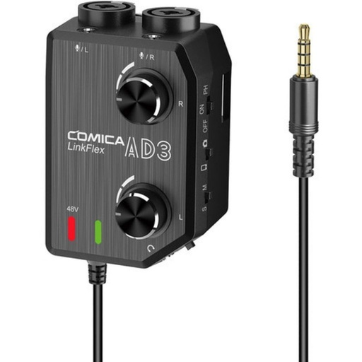 [LINKFLEX-AD3] Covertidor -mezclador Comica Audio LINKFLEX AD3 Mezclador de audio de doble canal para cámara y teléfono inteligente