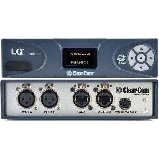 [LQ-2W2] Codec IP LQ-2W2 2 Channel Portable Partyline Intercom Over IP Interface Clear-Com