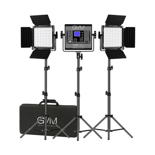 [800D-RGB-3L] Luces LED GVM 800D-RGB LED Studio 3-Juego de luces de video