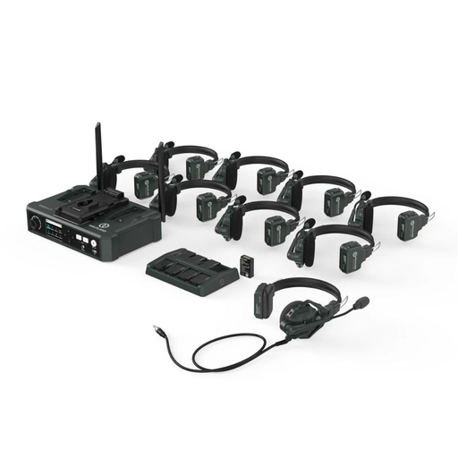 [HL-SOLIDCOM C1-HUB8S] Solidcom C1-8S Full-Duplex Wireless DECT Intercom System with 9 Headsets and HUB Base (1.9 GHz) Hollyland