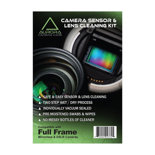 [ACC-FF-B] kit de limpieza de lente y sensor de cuidado de la cámara Aurora (fotograma completo)