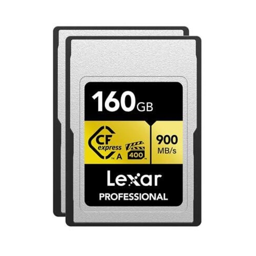 [LCAGOLD160G-R2ENG] Tarjeta CFexpress profesional tipo A de 160 GB de Lexar, serie GOLD (paquete de 2)