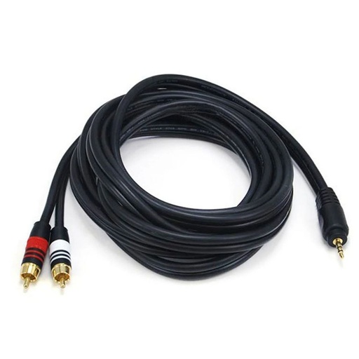 [5599] Cable Monoprice 10ft Premium 3.5mm Stereo Male to 2RCA Male 22AWG Cable (Gold Plated) - Black