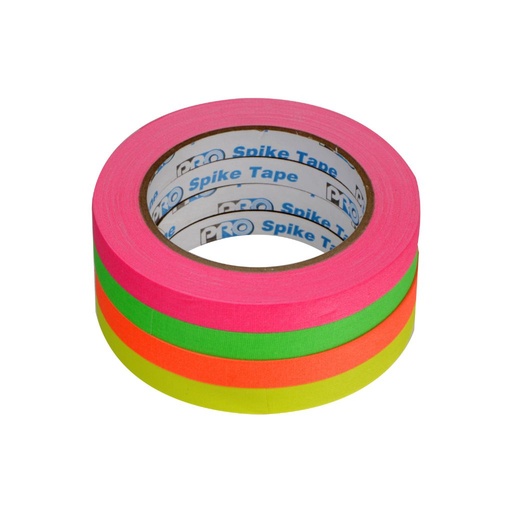 [001UPCGS1220MFLUOR] ProTapes Pro Spike Stack Fluorescent Cloth Tape Set (Four 1/2" x 60' Rolls)
