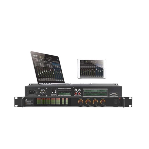 [DAM-208D] Mezclador digital inteligente 20 entradas, 8 salidas, , con interfaz Dante e interfaz RS-232