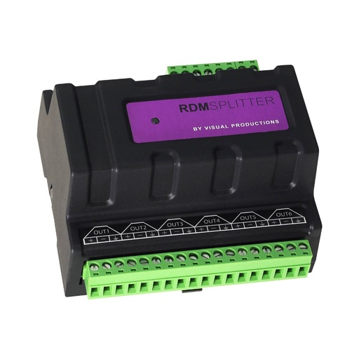 [RDM SPLITTER (T)] Terminal divisor Rdm DMX/RDM para riel DIN de Visual Productions