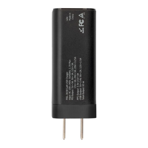 [PDG-365B] Cargador USB Xcellon Mighty Mini 365 de 3 puertos y 65 W GaN (negro)